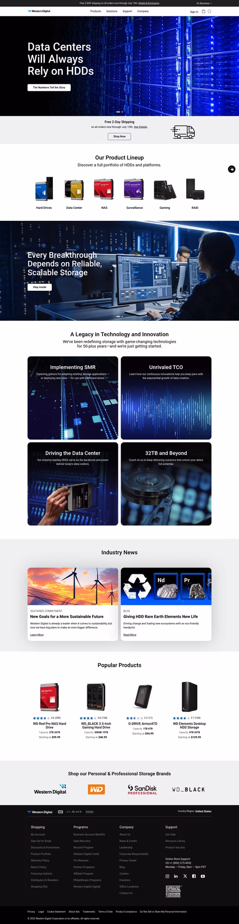 Western-Digital Homepage 1440px