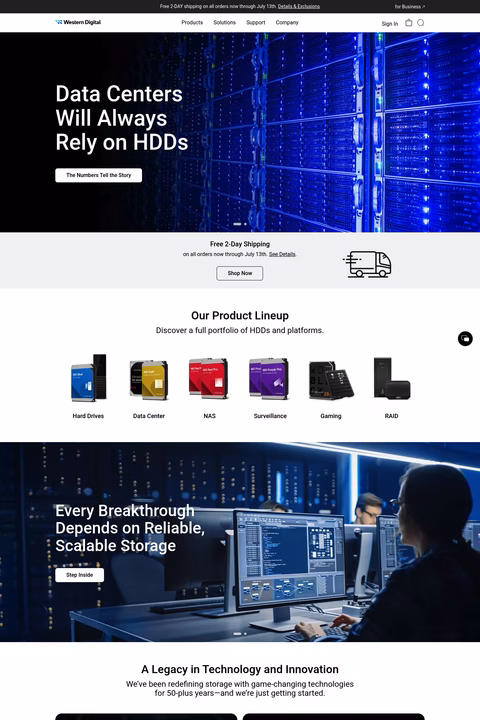 Western-Digital Homepage 1440px