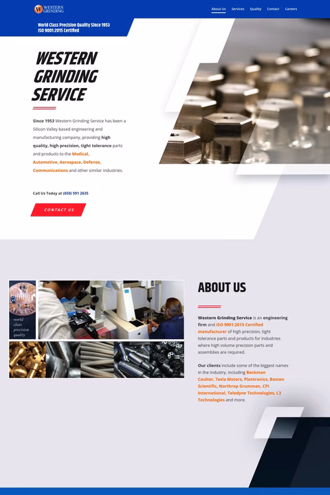 Western-Grinding-Services Homepage 1440px