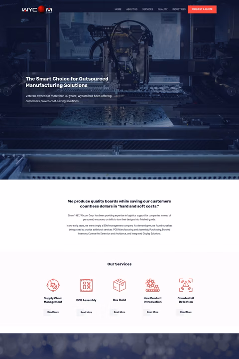 Wycom-Corporation Homepage 1440px