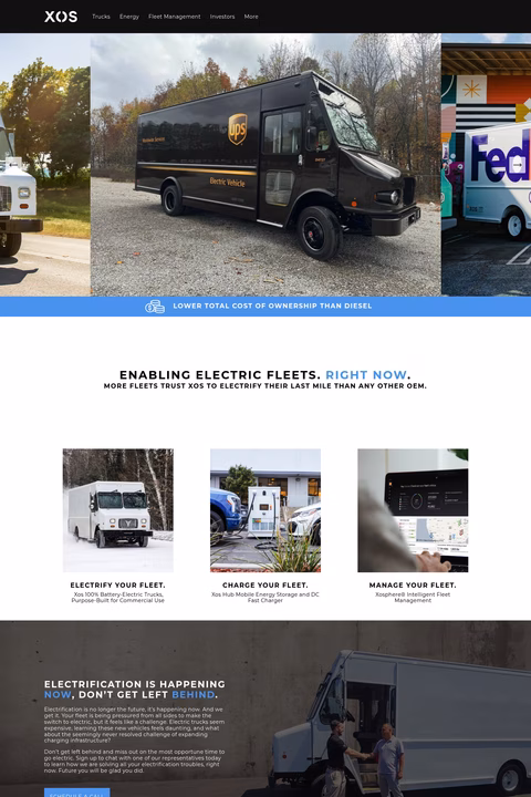 Xos-Trucks Homepage 1440px