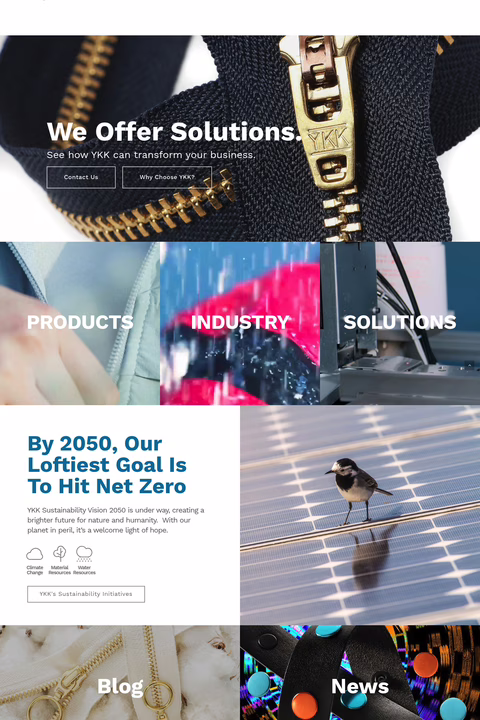 Ykk-Americas Homepage 1440px