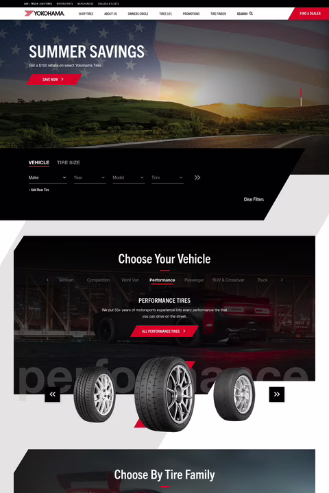 Yokohama-Tire Homepage 1440px