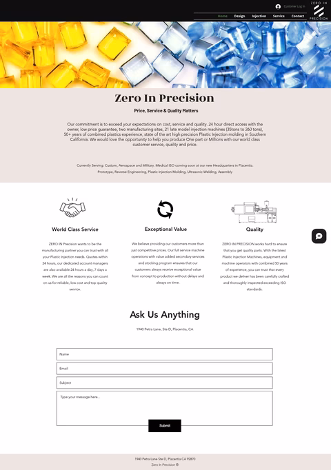 Zero-In-Precision Homepage 1440px