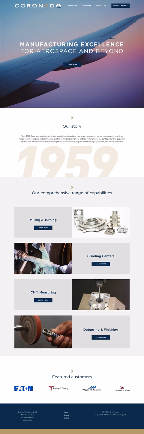 Coronado-Manufacturing Homepage 1440px