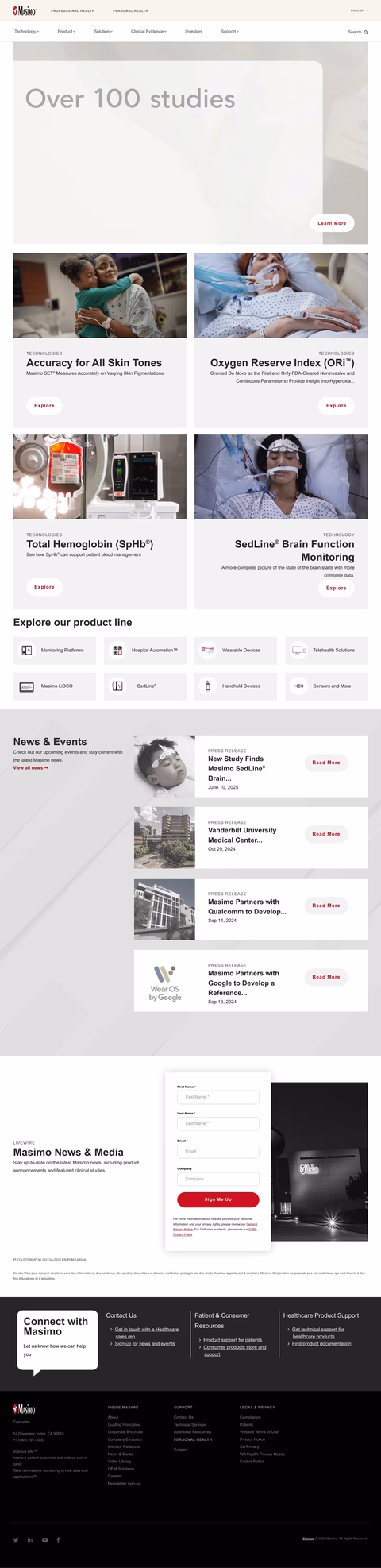 Masimo Homepage 1440px