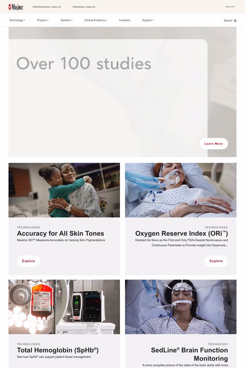 Masimo Homepage 1440px