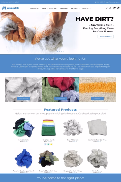 A-A-Wiping-Cloth Homepage 1440px