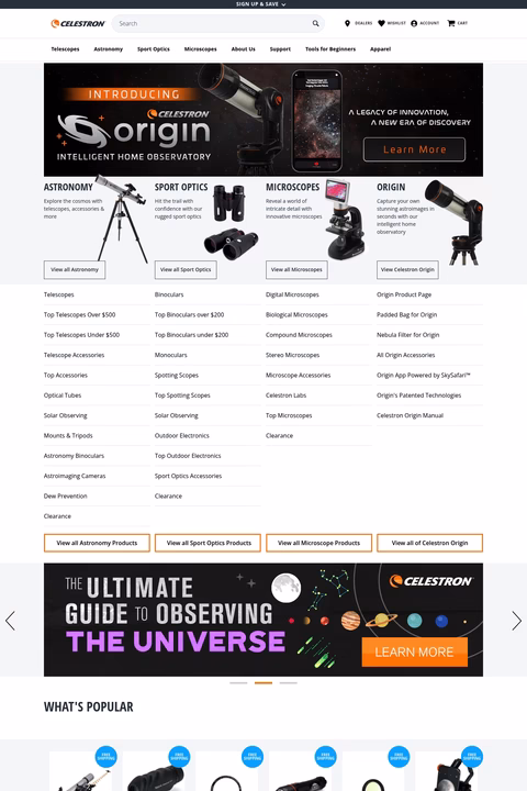Celestron-International Homepage 1440px