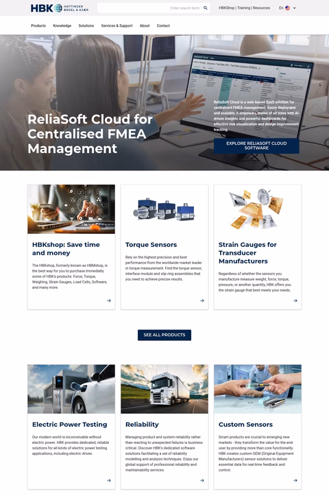 Hottinger-Brüel-Kjær Homepage 1440px