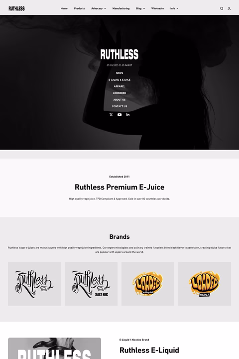 Ruthless-Vapor Homepage 1440px