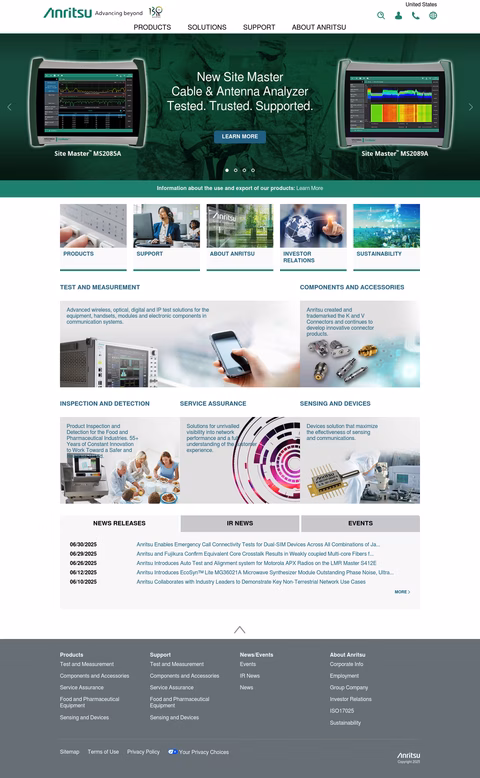 Anritsu-Corporation Homepage 1440px