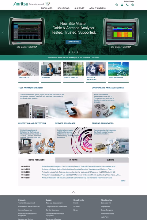Anritsu-Corporation Homepage 1440px