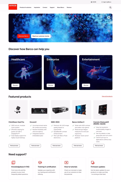 Barco Homepage 1440px