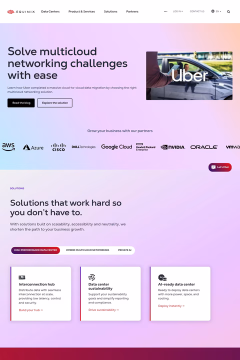 Equinix Homepage 1440px
