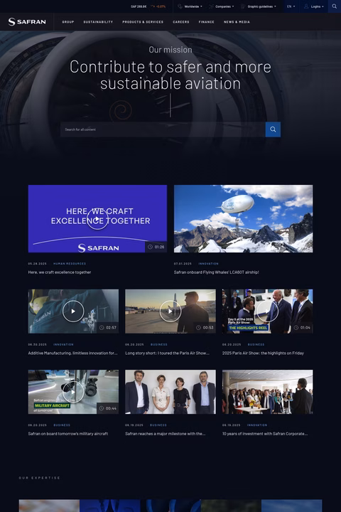 Safran-Cabin Homepage 1440px