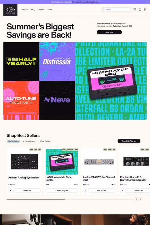 Universal-Audio Homepage 1440px