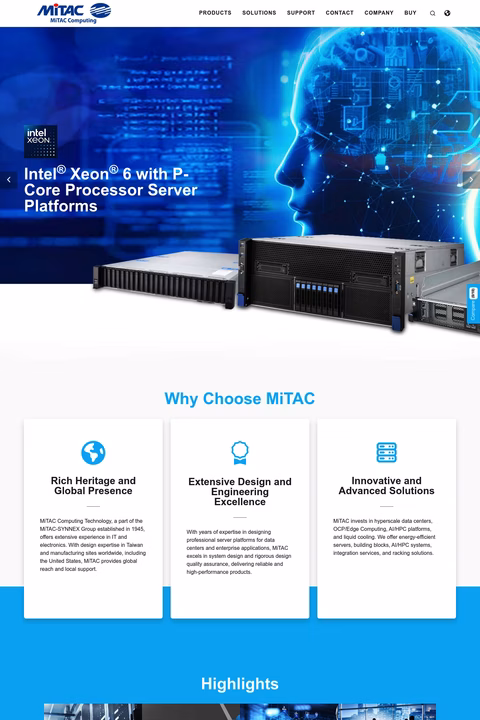 Tyan-Computer-Corporation Homepage 1440px