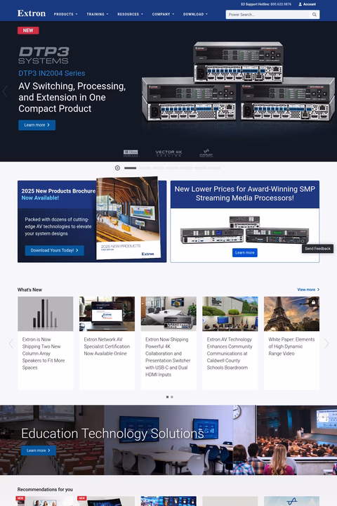 Extron Homepage 1440px