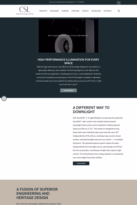 Csl-Lighting Homepage 1440px