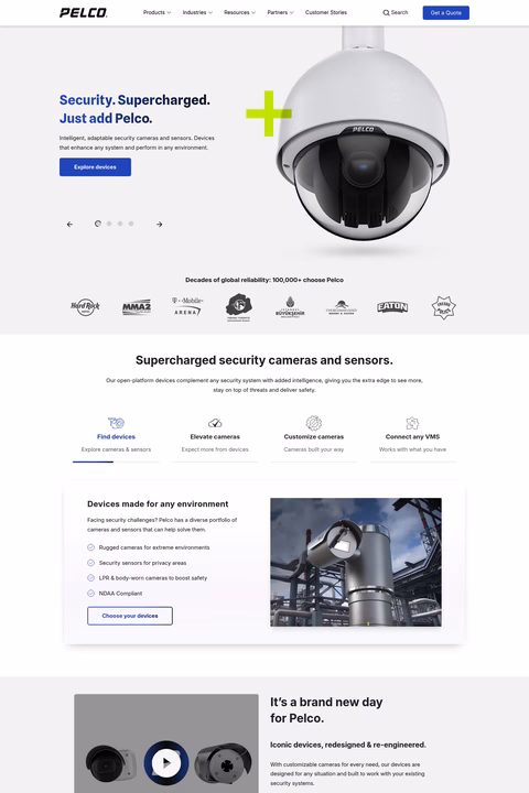 Pelco Homepage 1440px