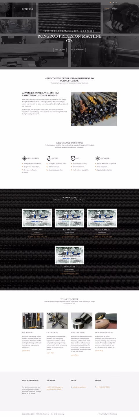 Ron-Grob-Company Homepage 1440px