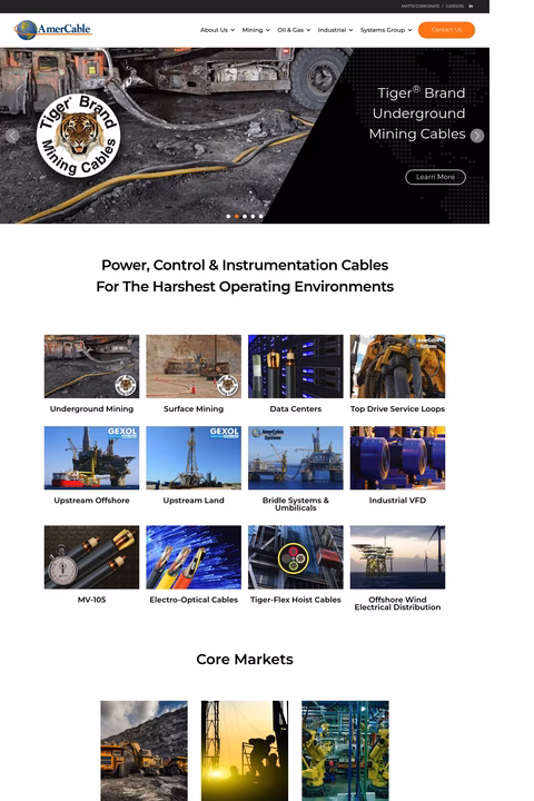 Amercable Homepage 1440px