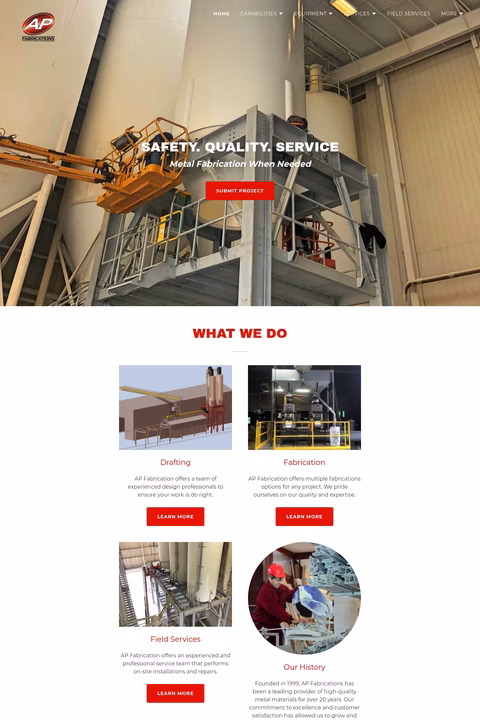 Ap-Fabrications Homepage 1440px