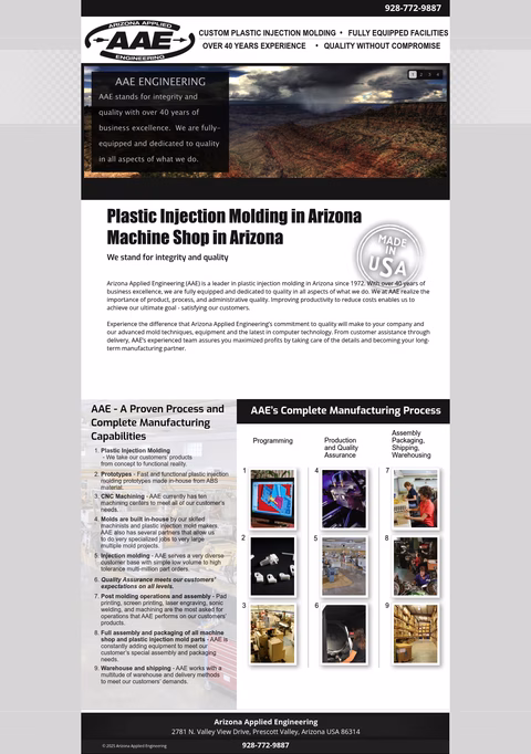 Arizona-Applied-Engineering Homepage 1440px