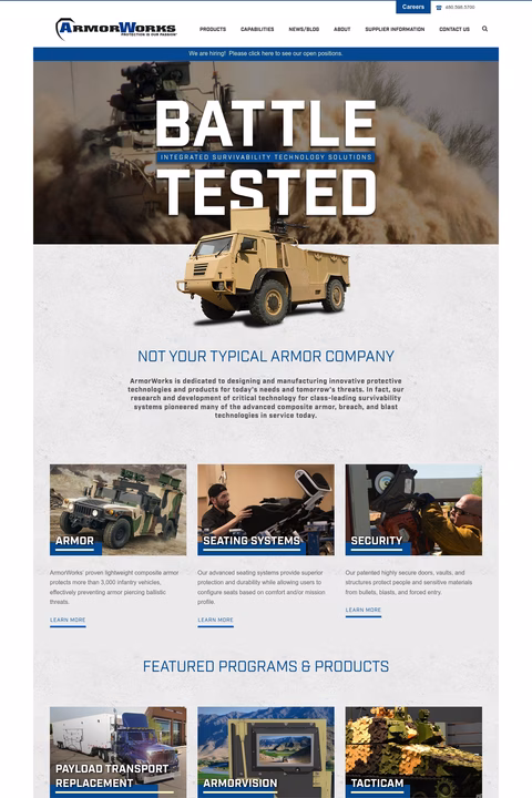 Armorworks Homepage 1440px