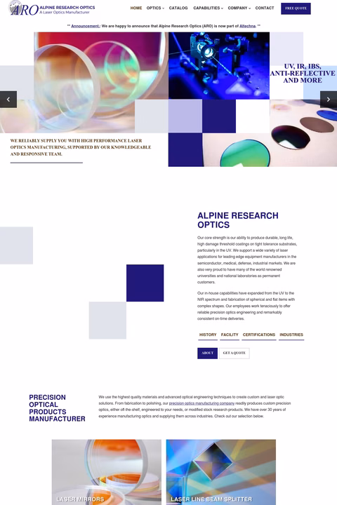 Alpine-Research-Optics Homepage 1440px