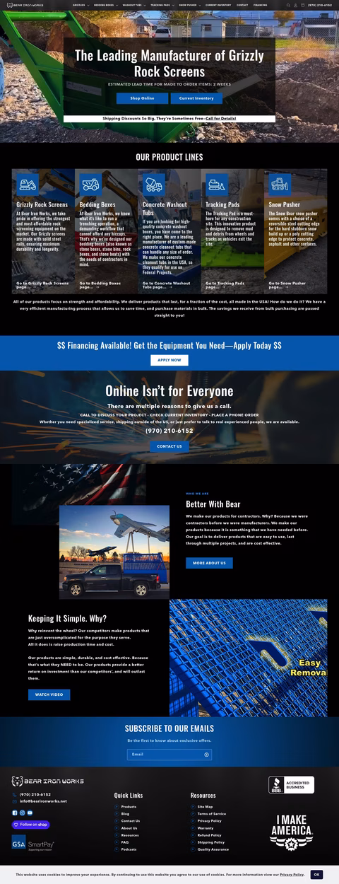 Bear-Iron-Works Homepage 1440px
