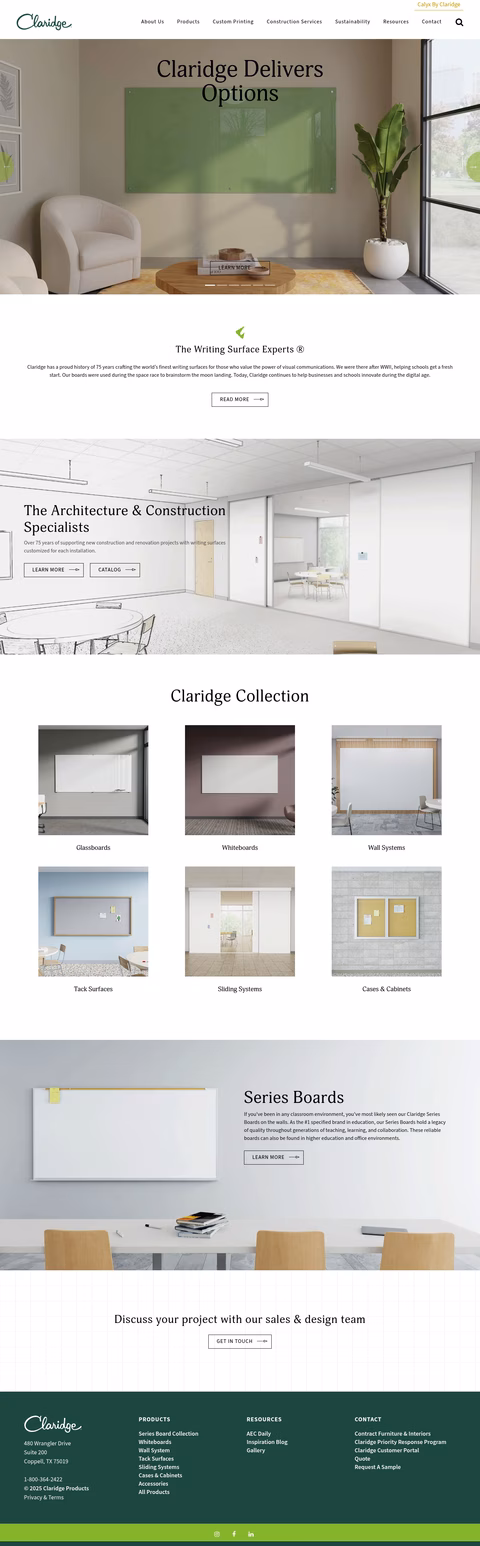Claridge-Products-Equipment Homepage 1440px
