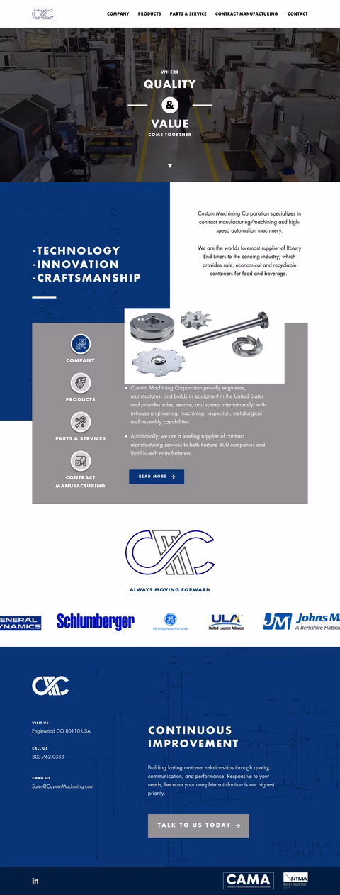 Custom-Machining Homepage 1440px