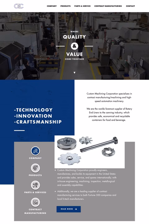 Custom-Machining Homepage 1440px