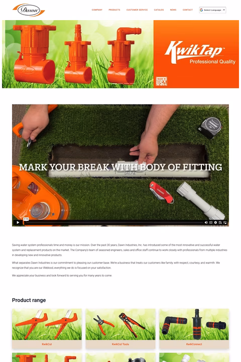 Dawn-Industries Homepage 1440px