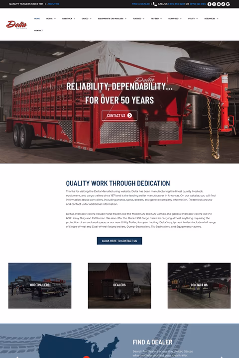 Delta-Trailers Homepage 1440px