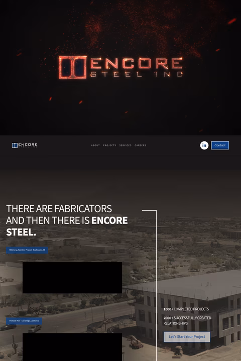 Encore-Steel Homepage 1440px