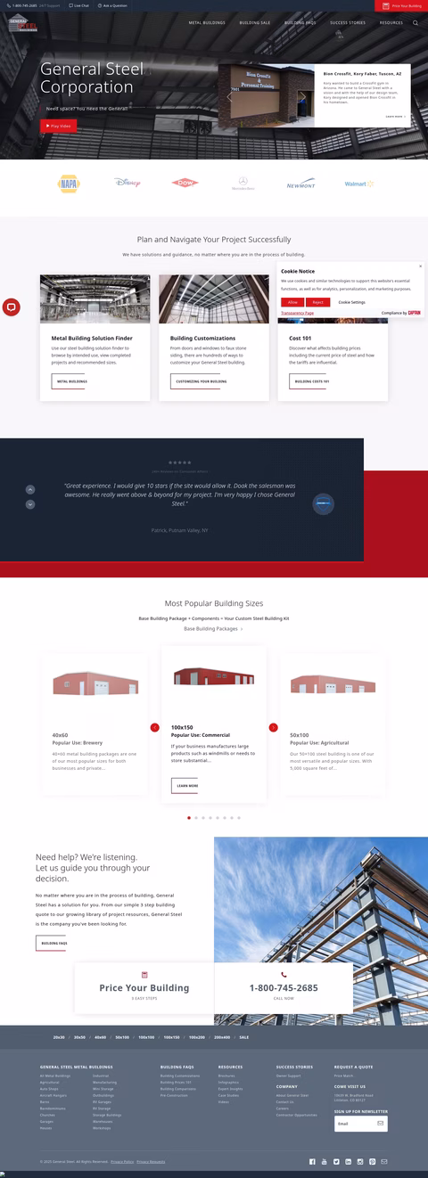 General-Steel Homepage 1440px