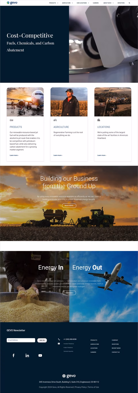 Gevo Homepage 1440px