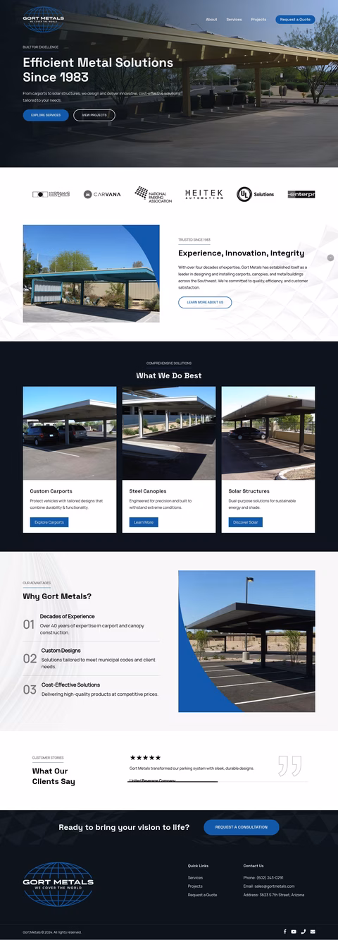 Gort-Metals Homepage 1440px