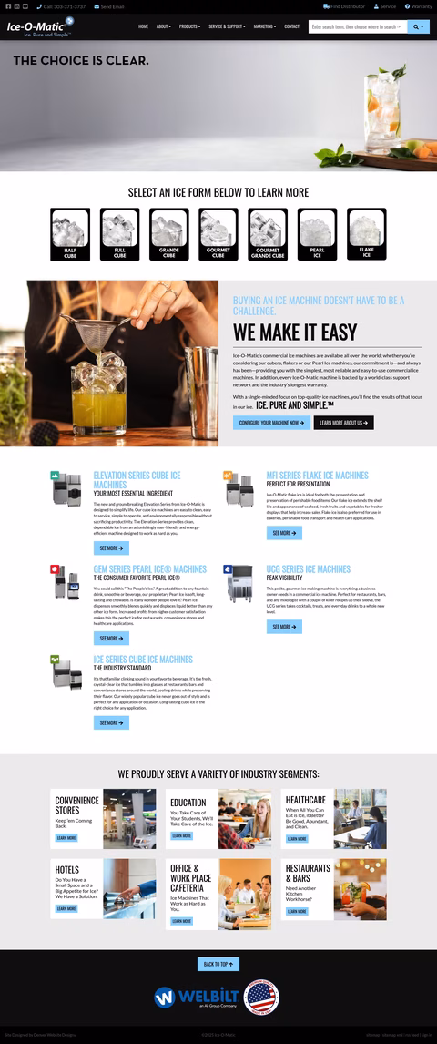 Ice-O-Matic Homepage 1440px