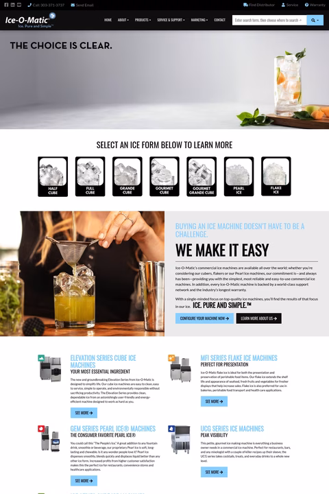 Ice-O-Matic Homepage 1440px