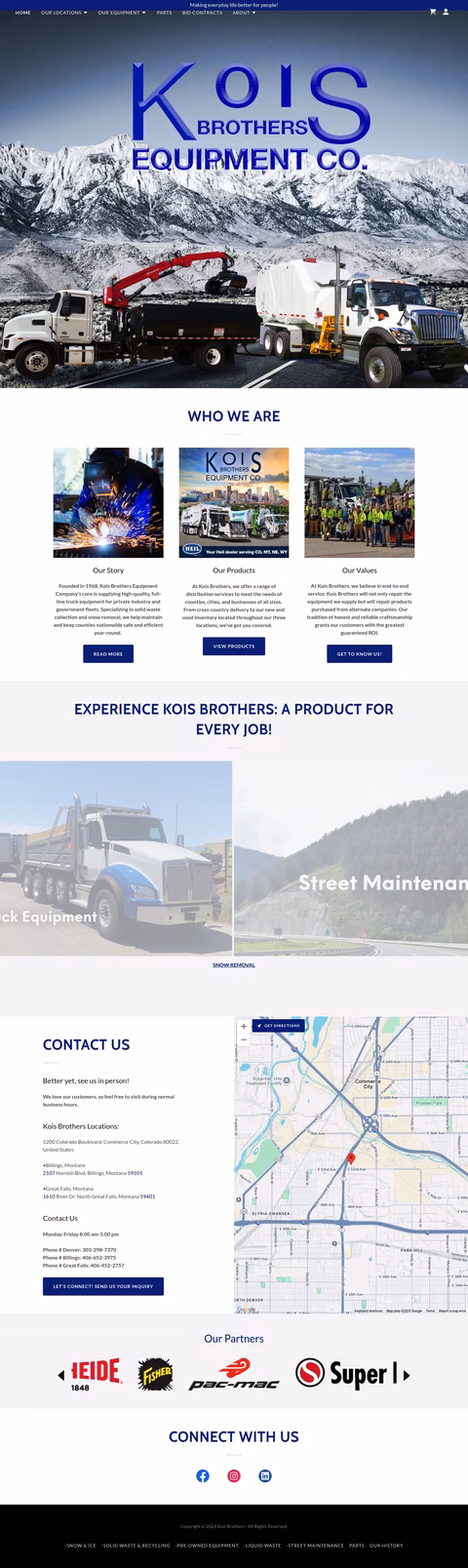 Kois-Brothers-Equipment-Company Homepage 1440px