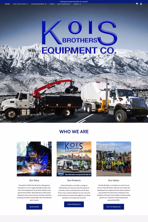 Kois-Brothers-Equipment-Company Homepage 1440px