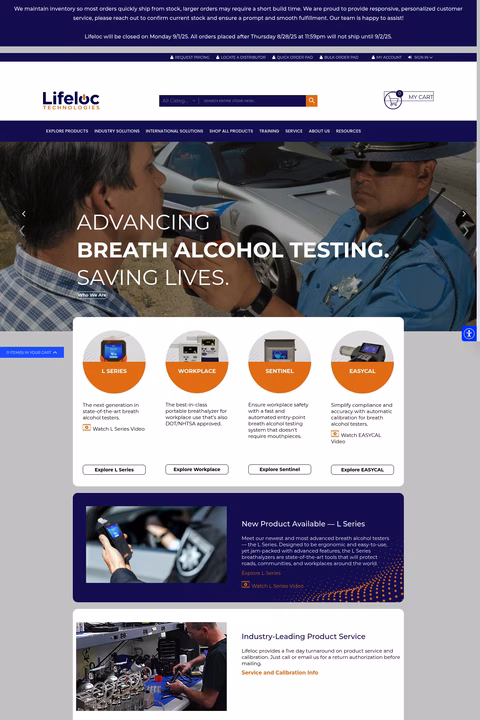 Lifeloc-Technologies Homepage 1440px