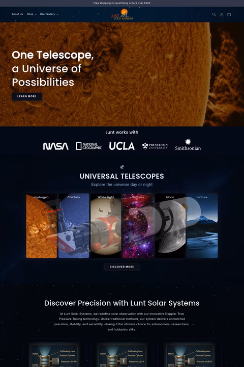 Lunt-Solar-Systems Homepage 1440px