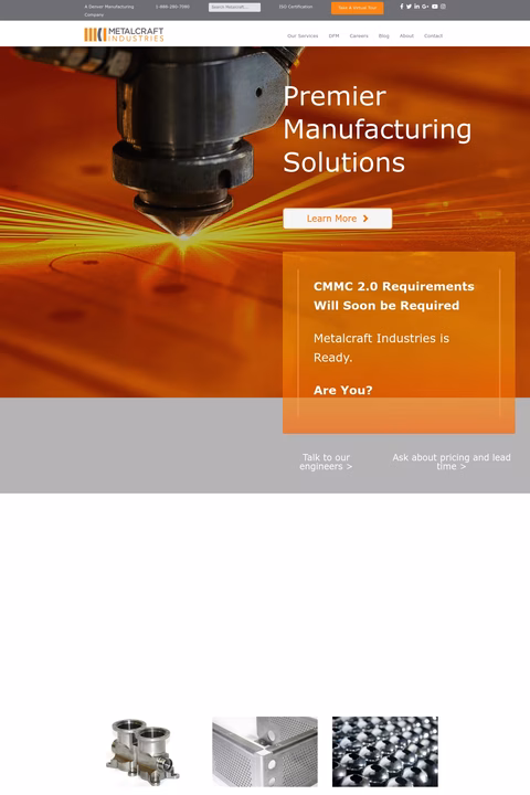 Metalcraft-Industries Homepage 1440px