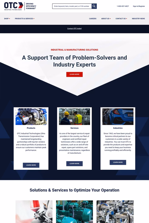 Otc-Industrial-Technologies Homepage 1440px
