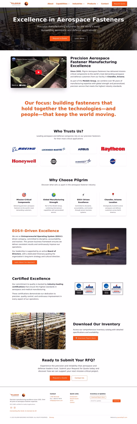 Pilgrim-Screw-Corporation Homepage 1440px